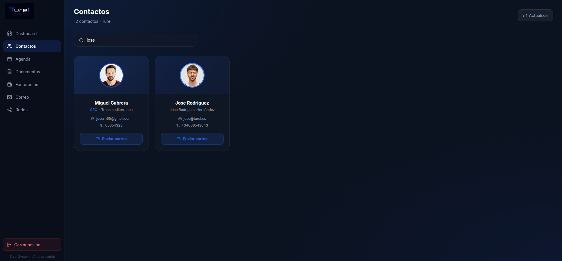 Busqueda de contactos