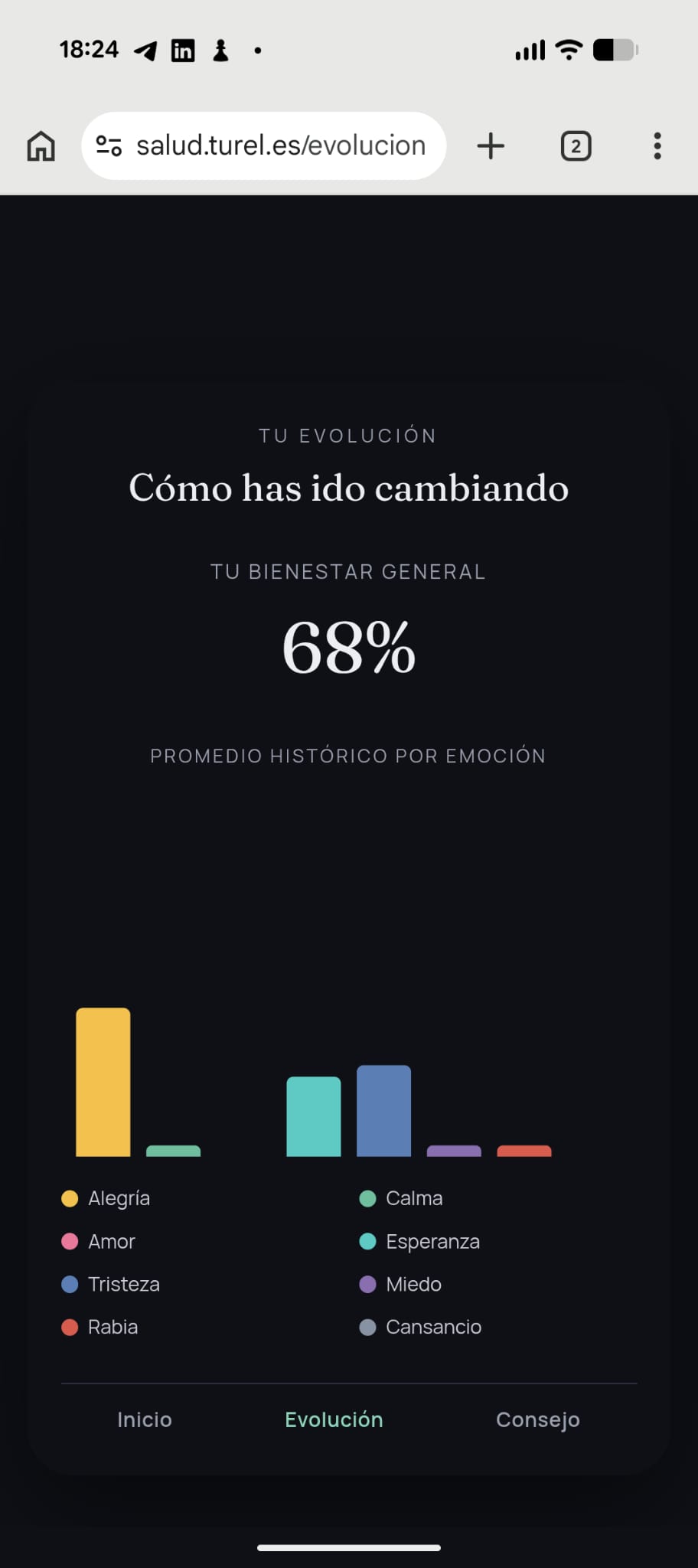 Captura de pantalla de Emociones, tercera vista